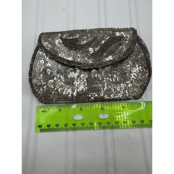Vintage Sequence Beaded Handbag/Clutch, Made In Czechoslovakia, TLC - Picture 2 of 5